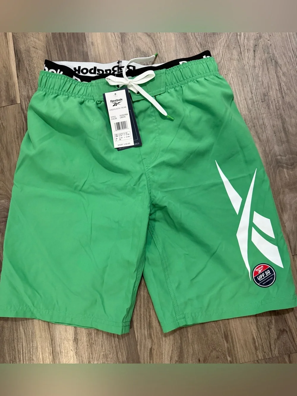 Reebok lined swim trunks size Large boys new with tags
